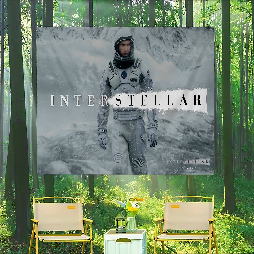 Commercial Printing Company - SF映画「インターステラー」のテーマで制作された、高品質な印刷による商業広告用旗、パーティー用バナー。