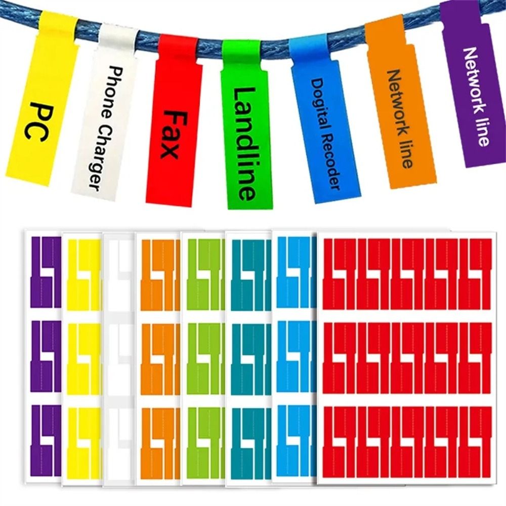 Label Maker - 防水ケーブルラベルタグ手書きコードラベルメーカー P 字型印刷可能なラベルステッカーレーザープリンタに書くことができます