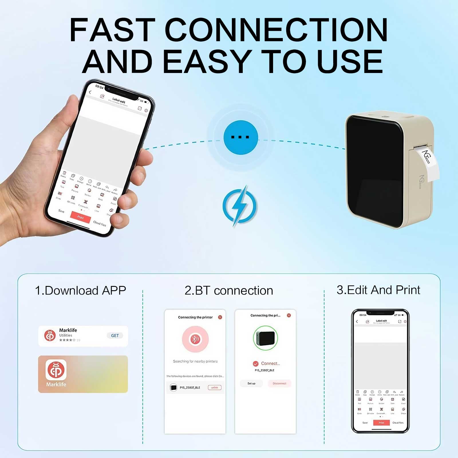 ポータブルワイヤレスサーマルラベルプリンター、コンパクトBT - Barcode Printer のレビューと価格