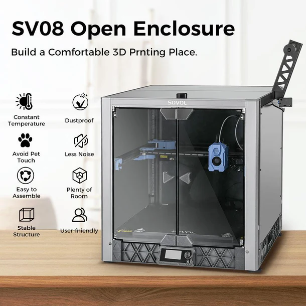 ソボル新発売3DプリンターSV08、金属と炭化ケイ素ガラス製 - Thermal Printer のレビューと価格