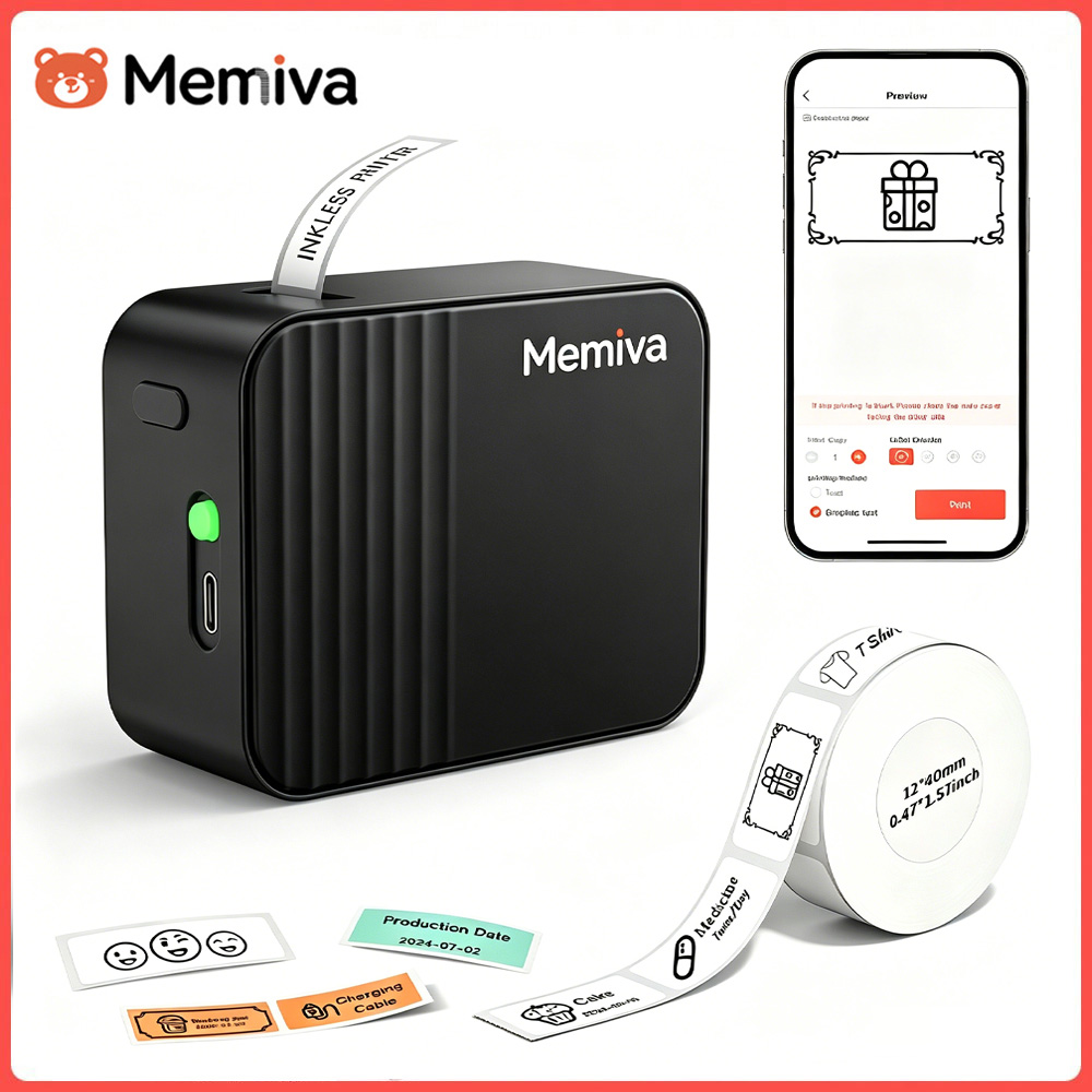 Memiva A1 ポータブルサーマルプリンター ラベル粘着 - Commercial Book Printing Machines のレビューと価格